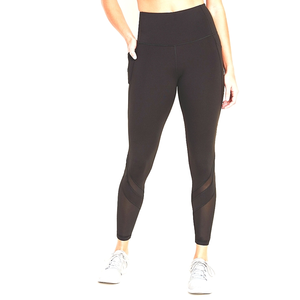 Mesh-Trim 7/8-Length Compression Leggings